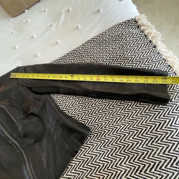 BCBG Minimalist Black Leather Jacket - Picture 13 of 14